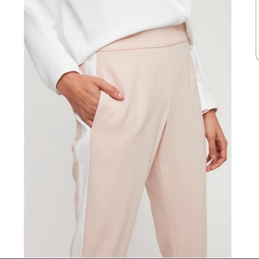 Babaton Aritzia blush pink side  stripe Conan pants trouser